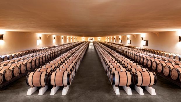 Chateau Mouton Rothschild barrel hall